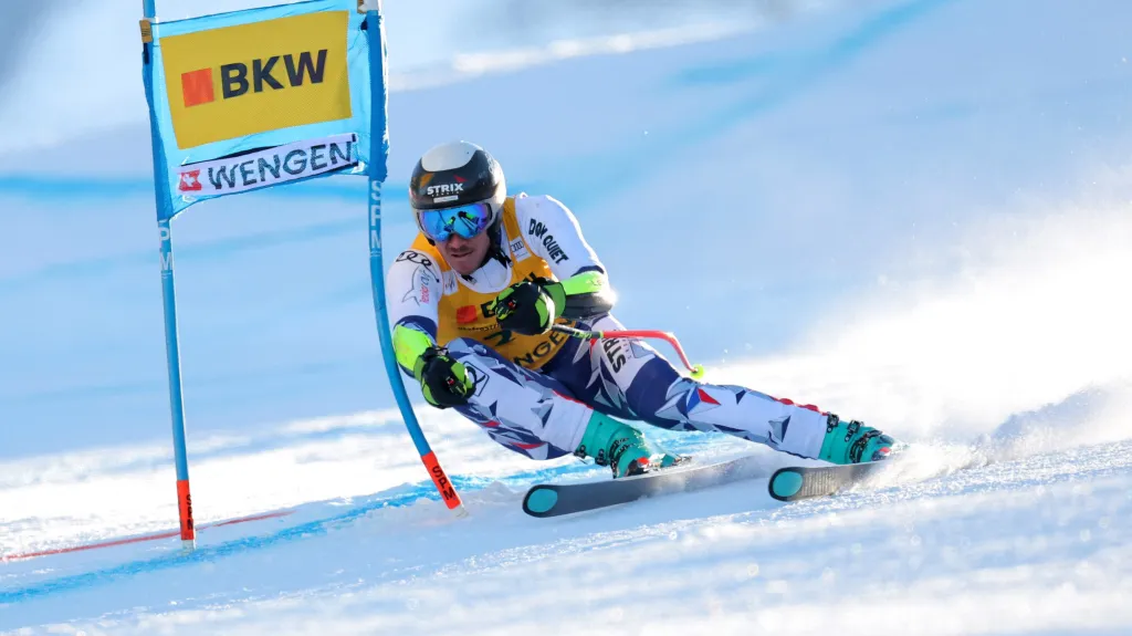 Jan Zabystřan v super-G ve Wengenu