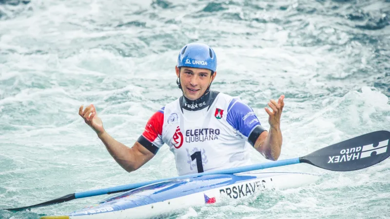 Jiří Prskavec po projetí cílem na ME v Tacenu