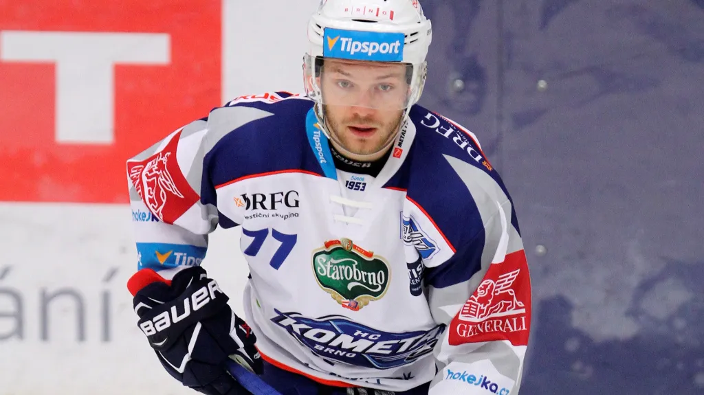 Jan Štencel v dresu brněnské Komety