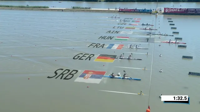 Finále deblkajaku Špicar – Havel v závodu na 500 metrů na ME v Szegedu