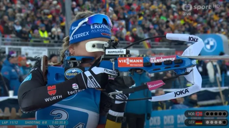 Sestřih štafety biatlonistek SP v Ruhpoldingu