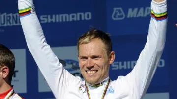 Thor Hushovd se raduje z vítězství na MS