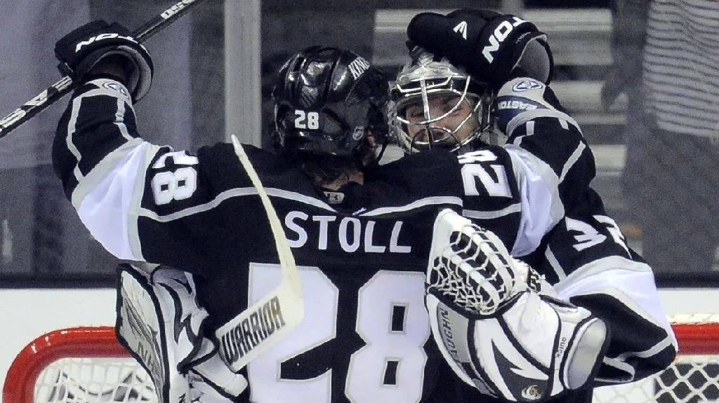 Radující se hráči Los Angeles Kings