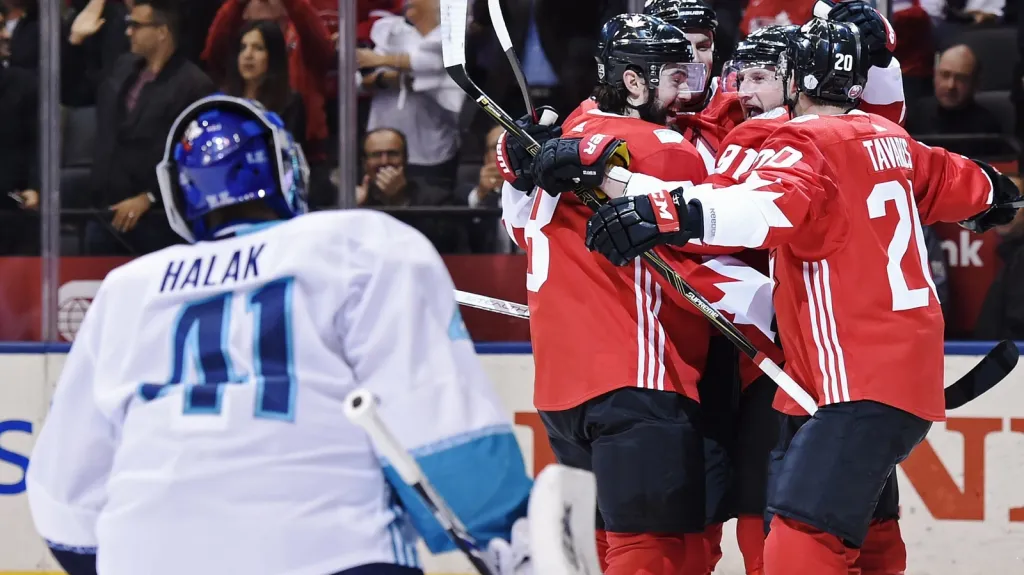 Kanadská radost po gólu Stevena Stamkose