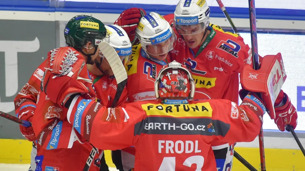 Radost hokejistů Pardubic