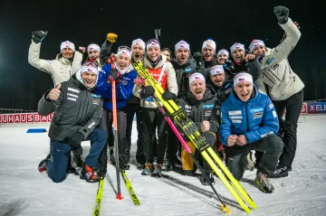 Radost českého biatlonového týmu