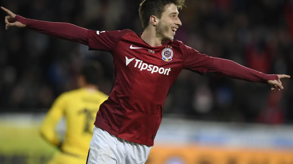 Slavící Michal Sáček ze Sparty