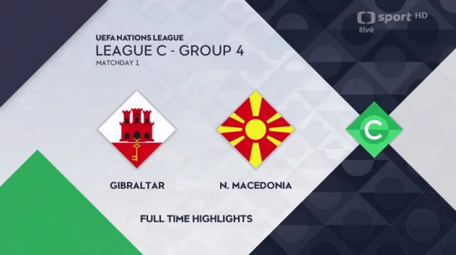Sestřih utkání Gibraltar - Severní Makedonie