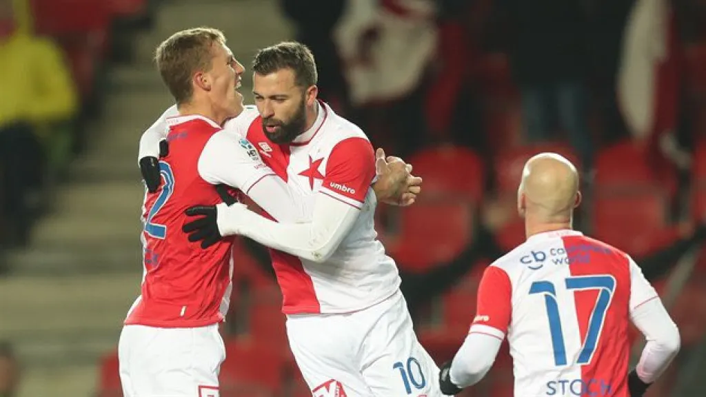 Radost fotbalistů Slavie