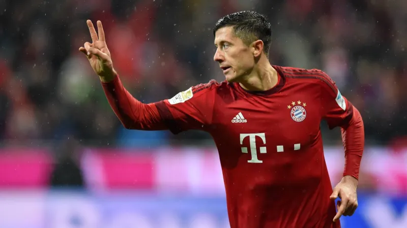 Slavící Robert Lewandowski z Bayernu Mnichov