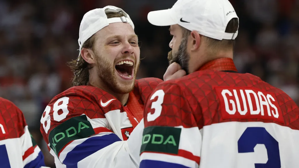 David Pastrňák a Radko Gudas