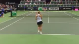 Tie-break první sady mezi Kvitovou a Kerberovou