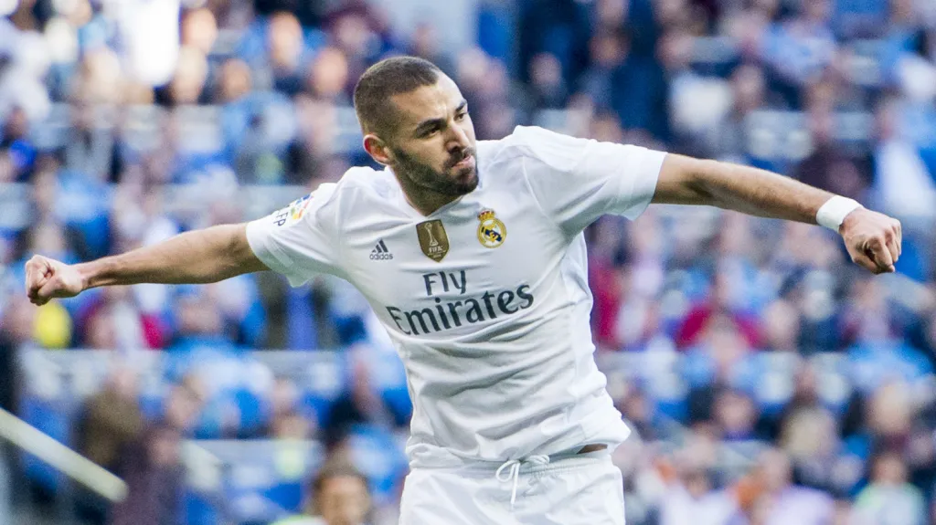 Slavící Karim Benzema z Realu Madrid