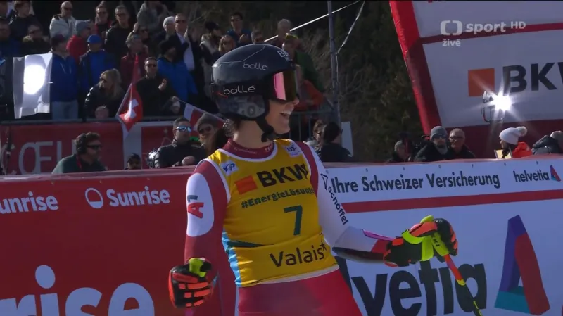 Vítězná jízda Stephanie Venierové v super–G v Crans Montaně