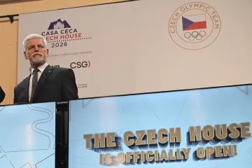 Prezident Petr Pavel v českém domě na zimní olympiádě v Itálii