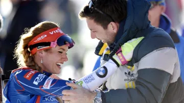 Gabriela Koukalová se svým manželem Petrem