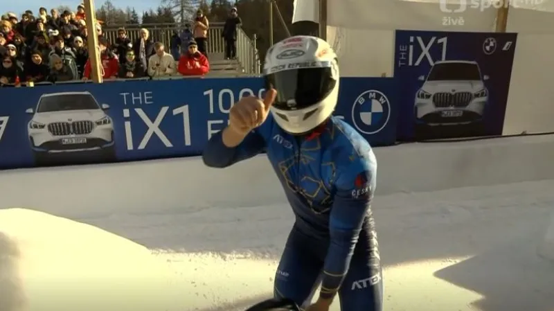 Jízda českého dvojbobu Dobeš/Procházka ve 4. kole MS ve Svatém Mořici