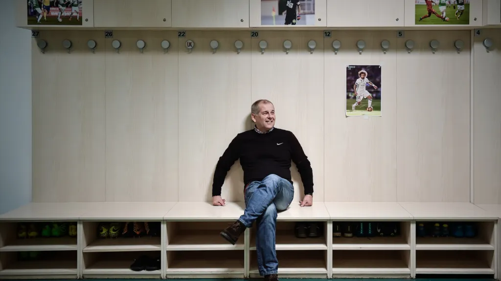 Petr Rada v šatně Jablonce