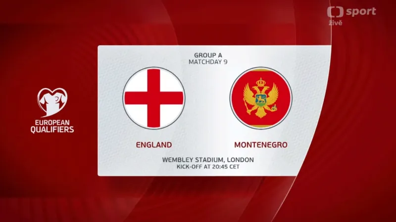 Sestřih utkání Anglie - Černá Hora