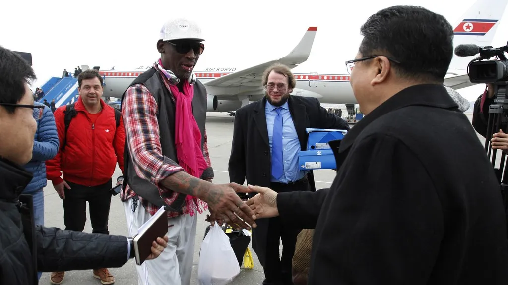 Dennis Rodman s ministrem sportu KLDR