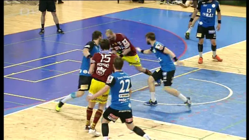Sestřih čtvrtého finále házenkářů Plzeň - Dukla