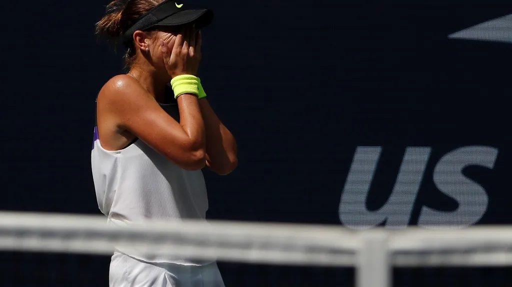Belinda Bencicová se raduje po vítězství ve čtvrtfinále US Open