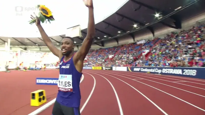 Běh mužů na 100 m v Ostravě