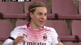 Gól v utkání Sparta Praha – AC Milán: Hauge - 0:1 (23. min.)