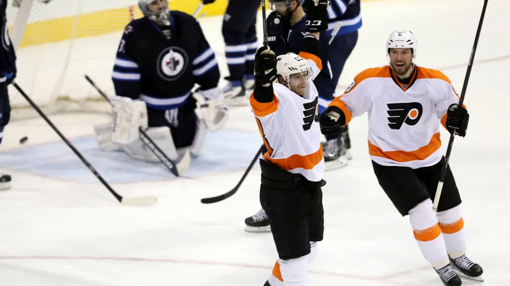 Radost Jakuba Voráčka v utkání s Winnipegem