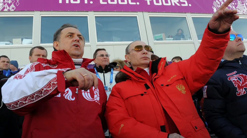 Vitalij Mutko s Vladimirem Putinem během olympiády v Soči