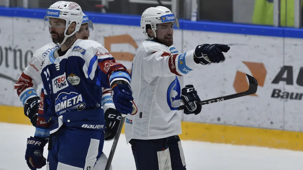 Plzeňský Filip Suchý slaví trefu proti Kometě