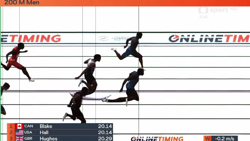 Závod na 200 metrů mužů