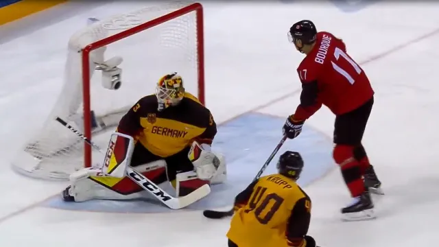 Gól v utkání Kanada - Německo: Brulé - 1:3 (29. min)