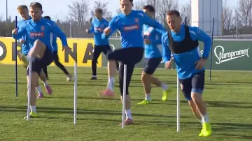 Fotbalová reprezentace se připravuje na zápas o MS s Dánskem