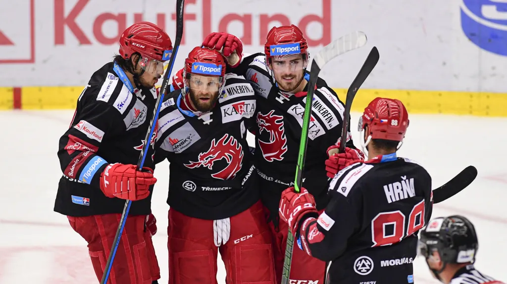 Radost hokejistů Třince