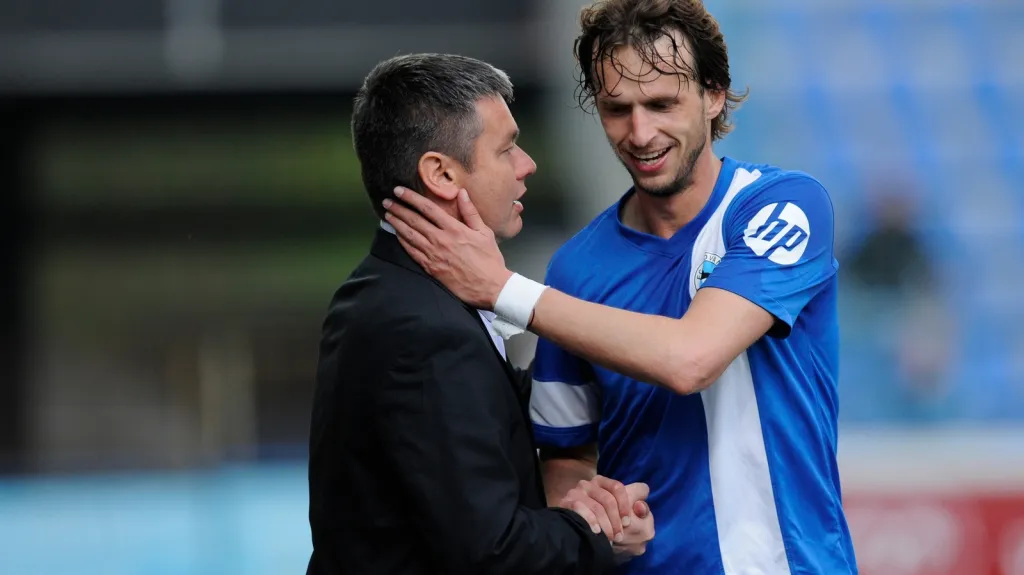 Trenér Liberce Davis Vavruška s Markem Jarolímem