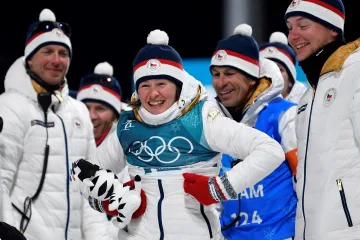 Radost Veroniky Vítkové po zisku bronzu ve sprintu