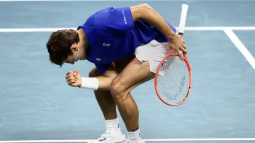 Dlouhá výměna ve třetím setu souboje Cobolli – Bergs