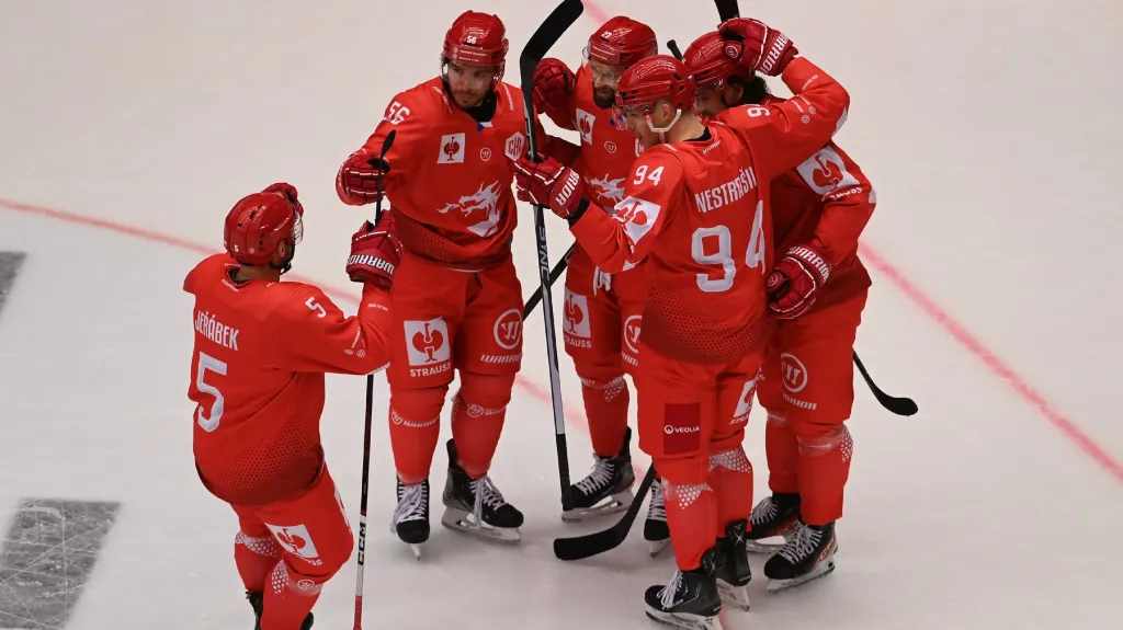 Radost hokejistů Třince