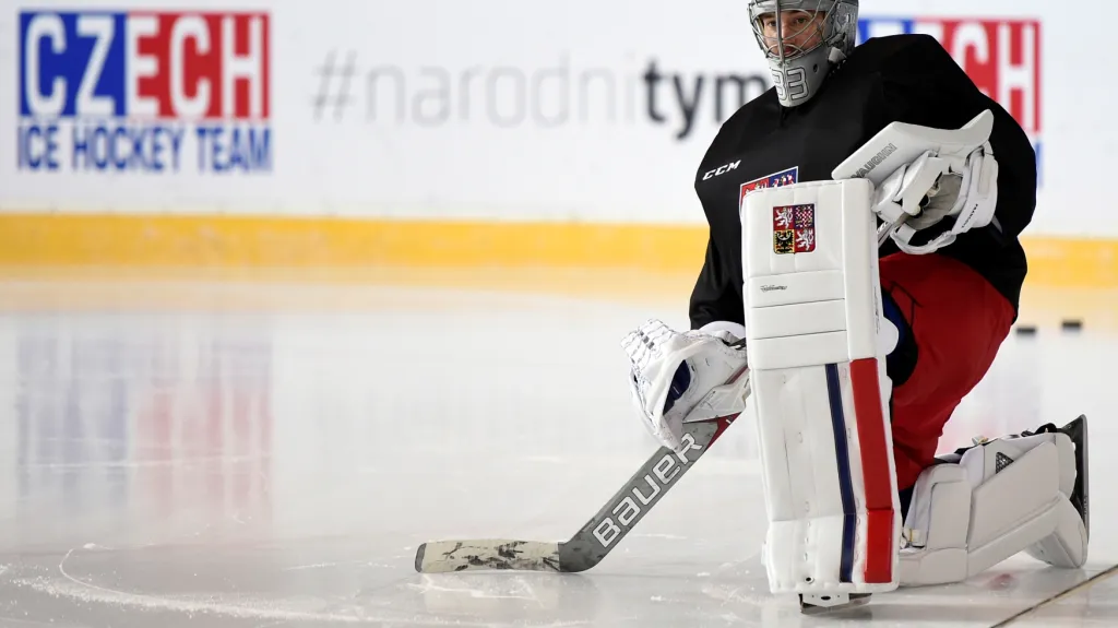 Pavel Francouz na tréninku reprezentace
