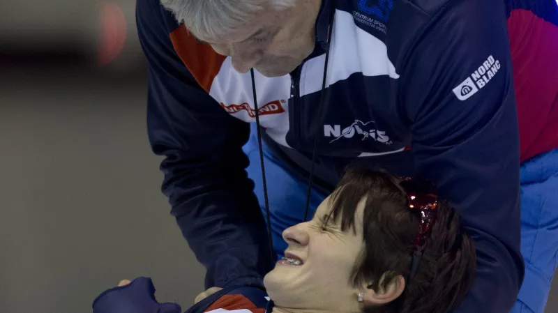 Martina Sáblíková a trenér Petr Novák