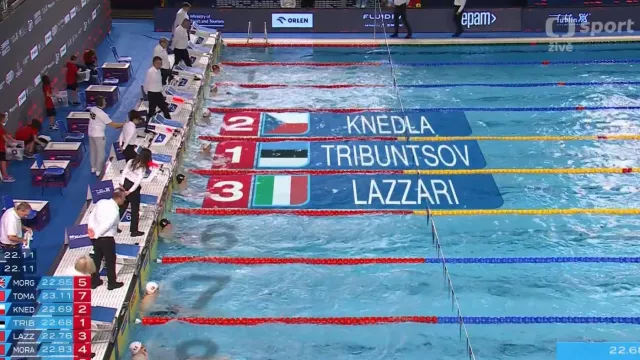 Stříbrné finále Miroslava Knedly na 50 m znak