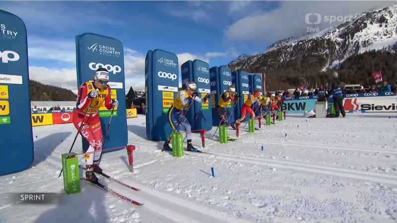 Semifinálová jízda sprintu volně s Kateřinou Janatovou v Engadinu