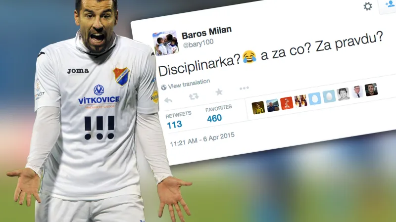 Tweet Milana Baroše