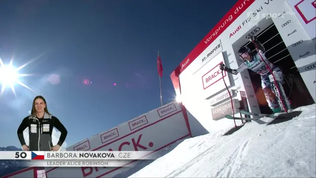 Jízda Barbory Novákové v super-G ve Svatém Mořici