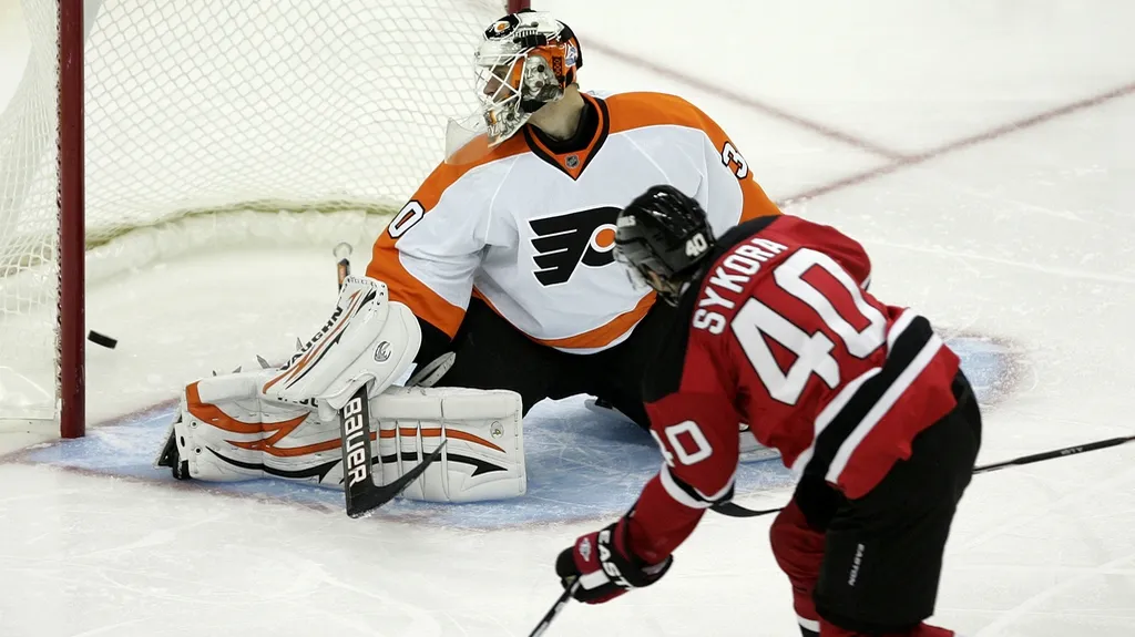 Petr Sýkora skóruje proti Philadephii