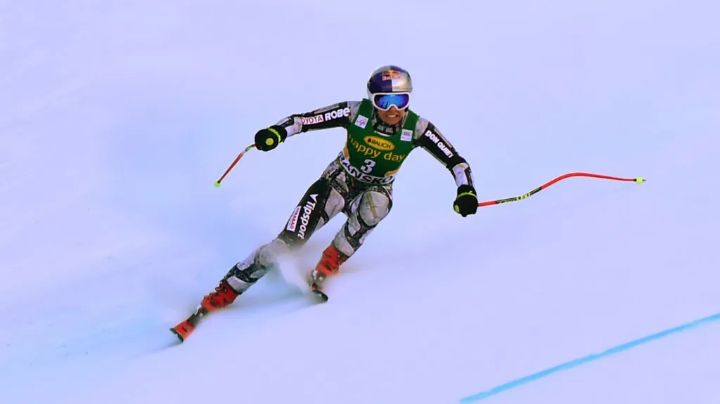 Ester Ledecká ve sjezdu SP v Bansku