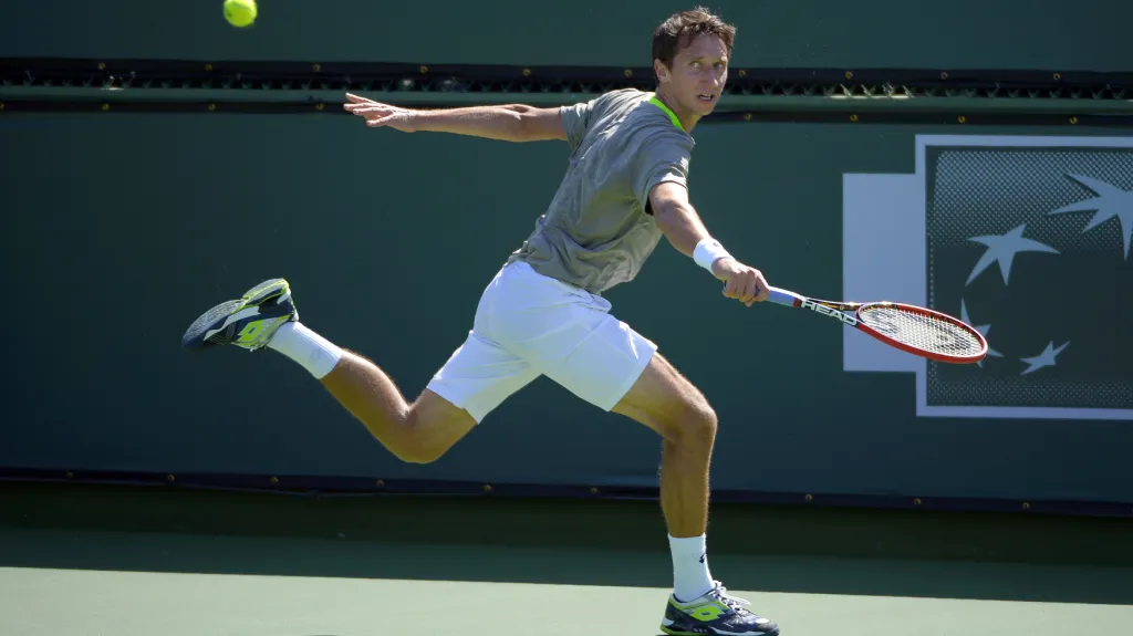 Serhij Stachovskij během turnaje v Indian Wells v roce 2014