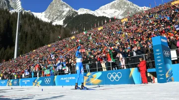 Záznam stíhacího závodu biatlonistek