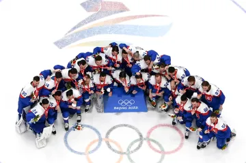 Slovenští hokejisté slaví historickou medaili z olympiády